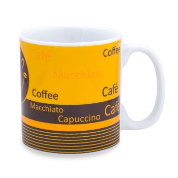 Caneca de Porcelana 320 ml decoração faixa- Café