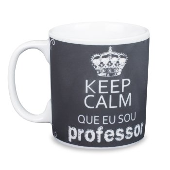 Caneca de Porcelana 320 ml decoração faixa- Keep Calm Que Sou Professor