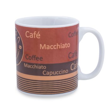 Caneca de Porcelana 320 ml decoração faixa- Café