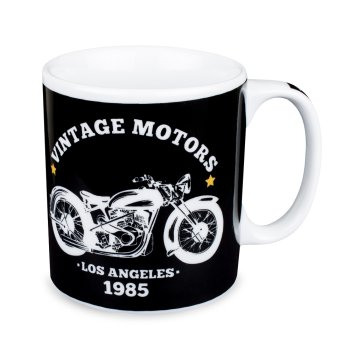 Caneca de Porcelana 320 ml decoração faixa- Vintage Motors