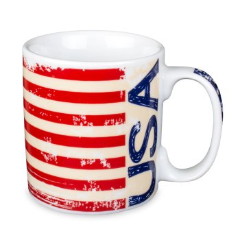 Caneca de Porcelana 320 ml decoração faixa-USA ( Estados Unidos)