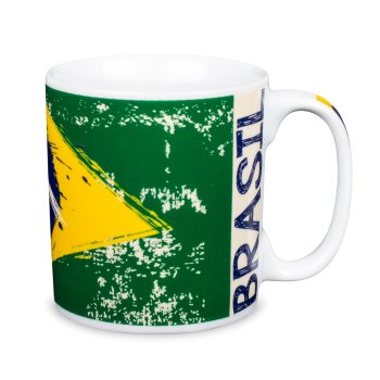 Caneca de Porcelana 320 ml decoração faixa-Brasil