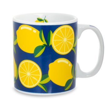 Caneca de Porcelana 320 ml decoração faixa-Limão