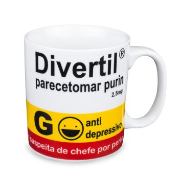 Caneca de Porcelana 320 ml decoração faixa- Divertil