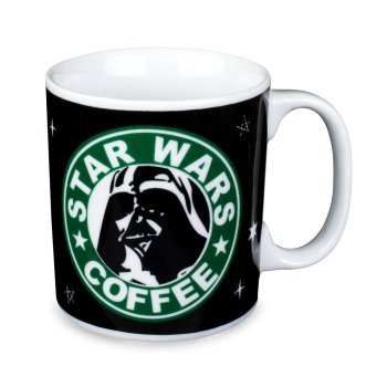 Caneca de Porcelana 320 ml decoração faixa- Star Coffee- Darth Vader 66