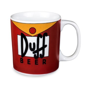 Caneca de Porcelana 320 ml decoração faixa- Duff Beer