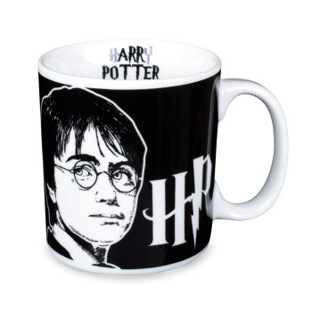 Caneca de Porcelana 320 ml decoração faixa- Harry Potter