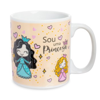 Caneca de Porcelana 320 ml decoração faixa- Princesa