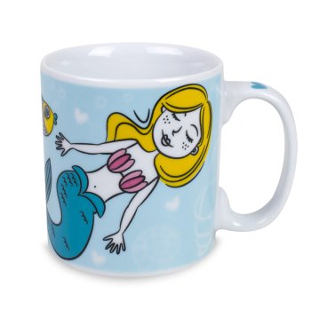 Caneca de Porcelana 320 ml decoração faixa- Sereia