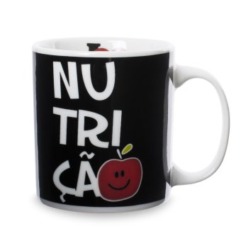 Caneca de Porcelana 320 ml decoração faixa- Nutrição