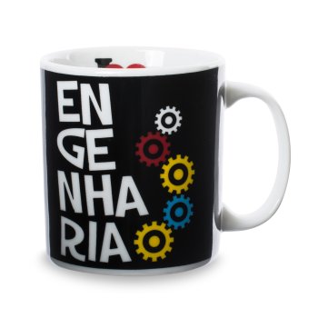 Caneca de Porcelana 320 ml decoração faixa- Engenharia