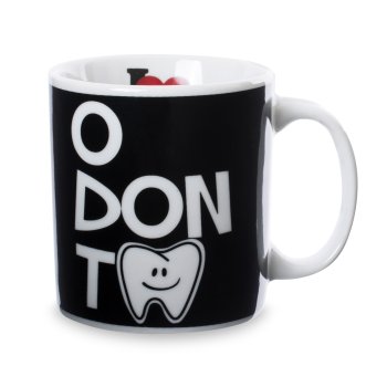 Caneca de Porcelana 320 ml decoração faixa- Odonto