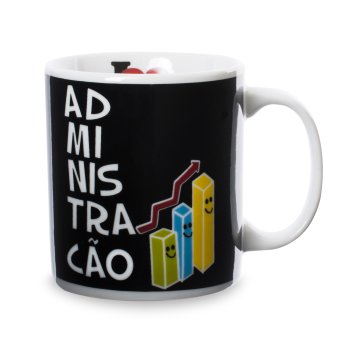 Caneca de Porcelana 320 ml decoração faixa- Administração