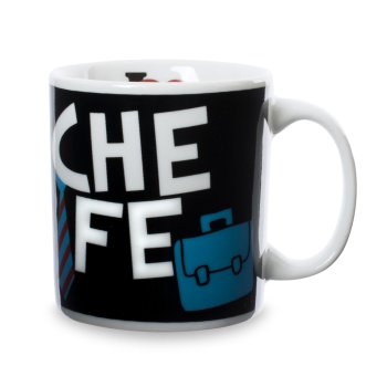 Caneca de Porcelana 320 ml decoração faixa- Chefe