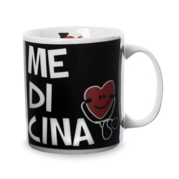 Caneca de Porcelana 320 ml decoração faixa- Medicina