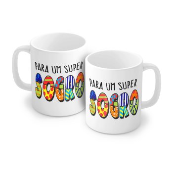 Caneca de Porcelana 320 ml decoração faixa- Para um super sogro.