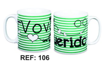 Caneca de Porcelana 320 ml decoração faixa-  Vovô querido.