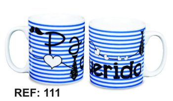 Caneca de Porcelana 320 ml decoração faixa-Pai querido.