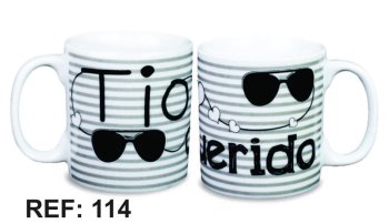 Caneca de Porcelana 320 ml decoração faixa- Tio querido.