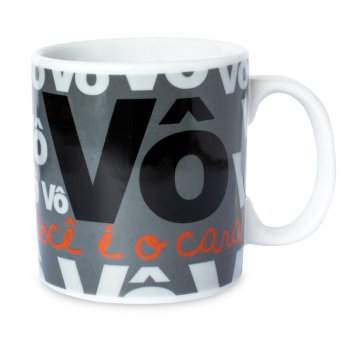 Caneca de Porcelana 320 ml decoração faixa- Vô