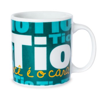 Caneca de Porcelana 320 ml decoração faixa-Tio você é o cara.