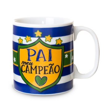 Caneca de Porcelana 320 ml decoração faixa-Pai meu campeão.