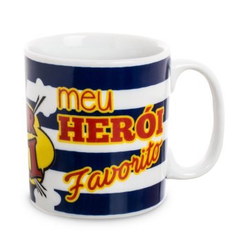 Caneca de Porcelana 320 ml decoração faixa-Pai meu herói favorito.