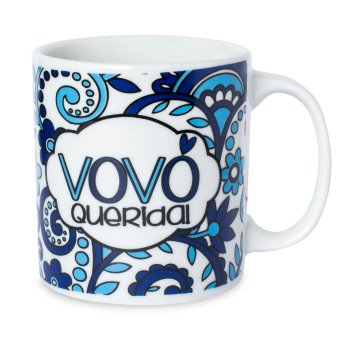 Caneca de Porcelana 320 ml decoração faixa- Vovó querida.