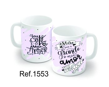 Caneca de Porcelana 320 ml decoração faixa- A mãe te amo.