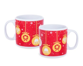 Caneca de Porcelana 120 ml decoração faixa - Merry christimas.