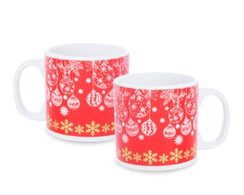 Caneca de Porcelana 120 ml decoração faixa - Natal.