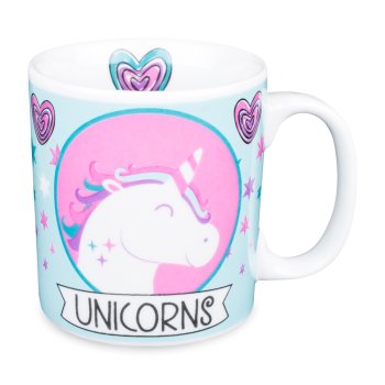 Caneca de Porcelana 320 ml decoração faixa- Unicórnio