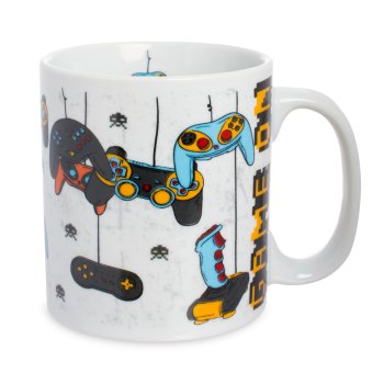 Caneca de Porcelana 320 ml decoração faixa- Gamer