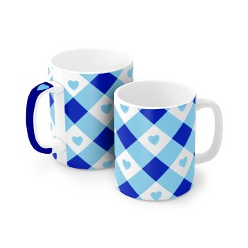 Caneca de Porcelana 120 ml, decoração faixa- Azul.