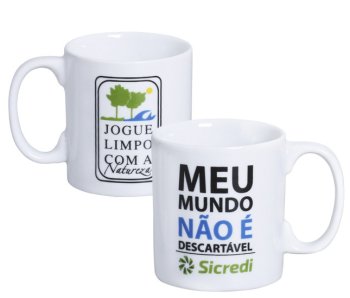 Caneca Porcelana reta 320 ml, cor Branca