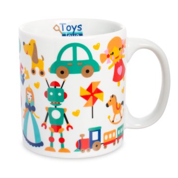 Caneca de Porcelana 320 ml decoração faixa- Brinquedos