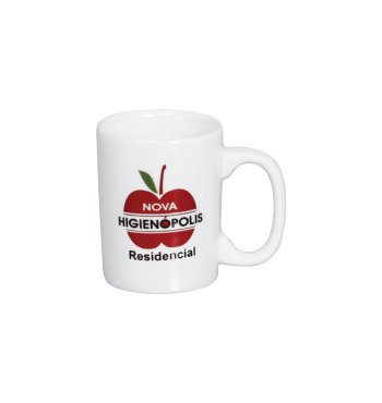Caneca Porcelana reta 160 ml, cor branca.
