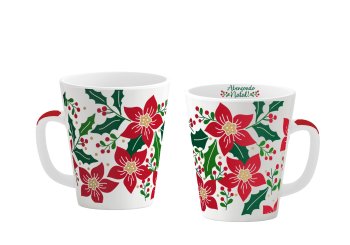 Caneca de Porcelana 300 ml decoração faixa - Natal