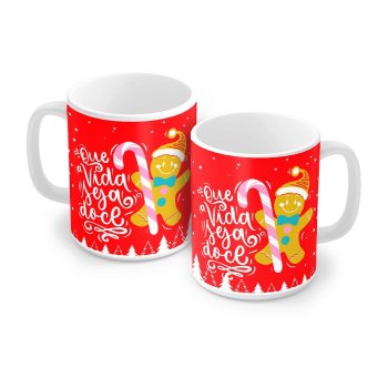 Caneca Porcelana 320 ml - Que vida Seja doce 841