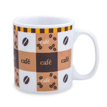 Caneca de Porcelana 320 ml decoração faixa- Café