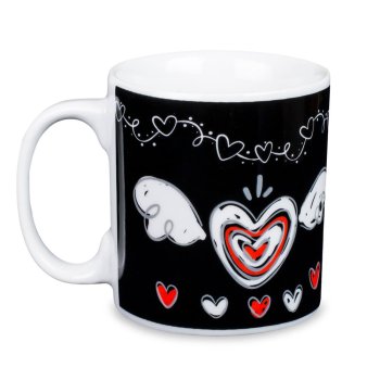 Caneca de Porcelana 320 ml decoração faixa- Love